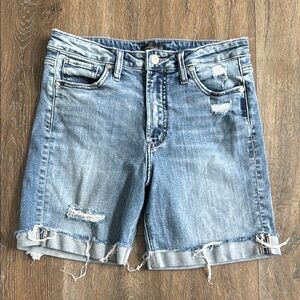 Silver Jean Shorts.  Women’s size 28.  Sure Thing Long Short style.
